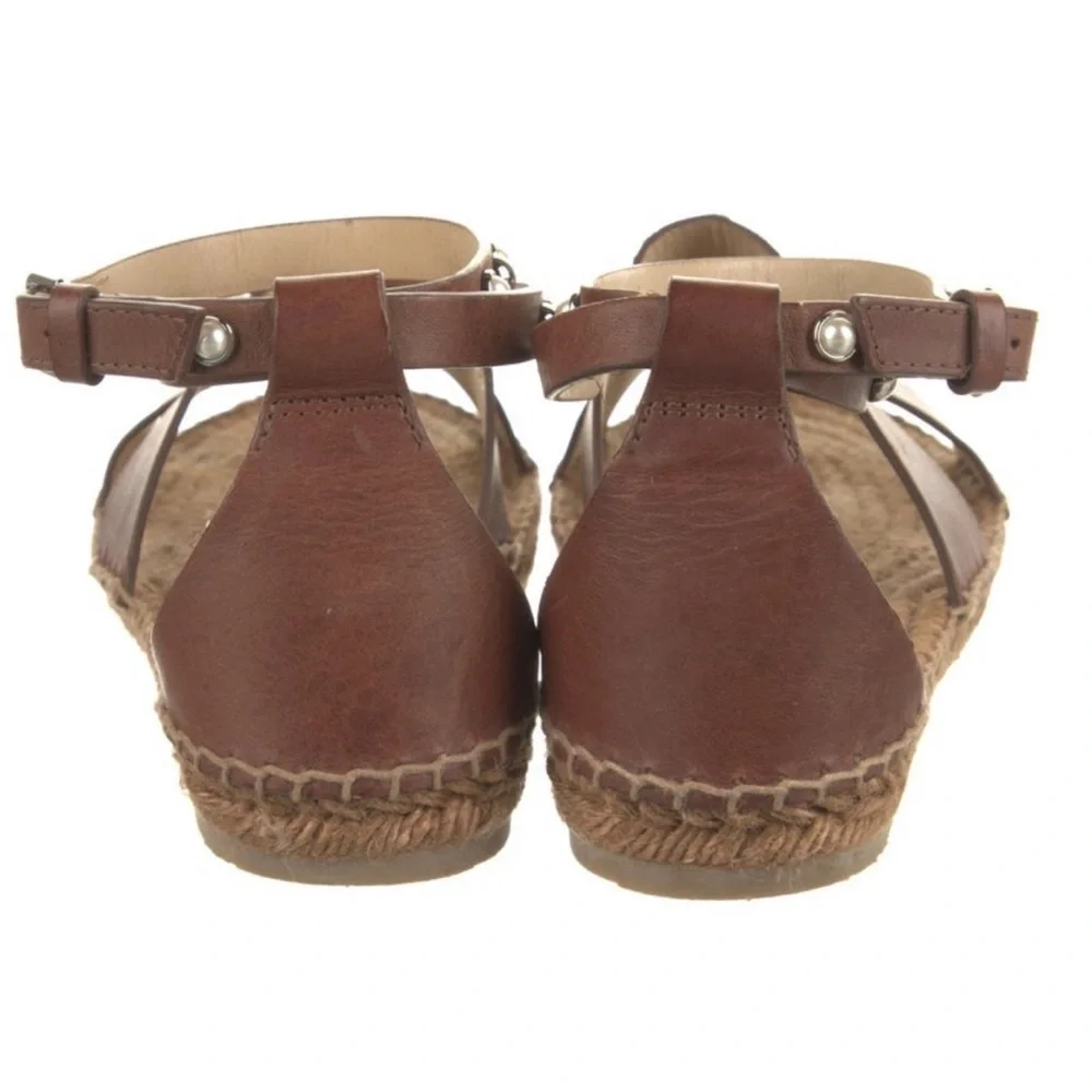 Jimmy Choo Denise leather espadrille sandals EU 38 tan brown